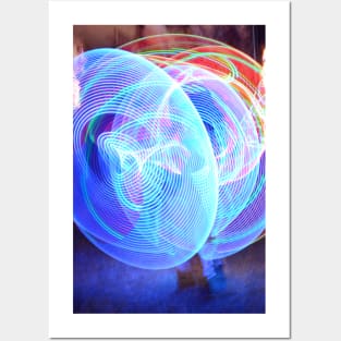 Poi spinning photograph at night Posters and Art